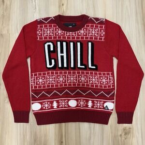 American Stitch Sweater Mens Large Red Chill Ugly Christmas Graphic Pullover